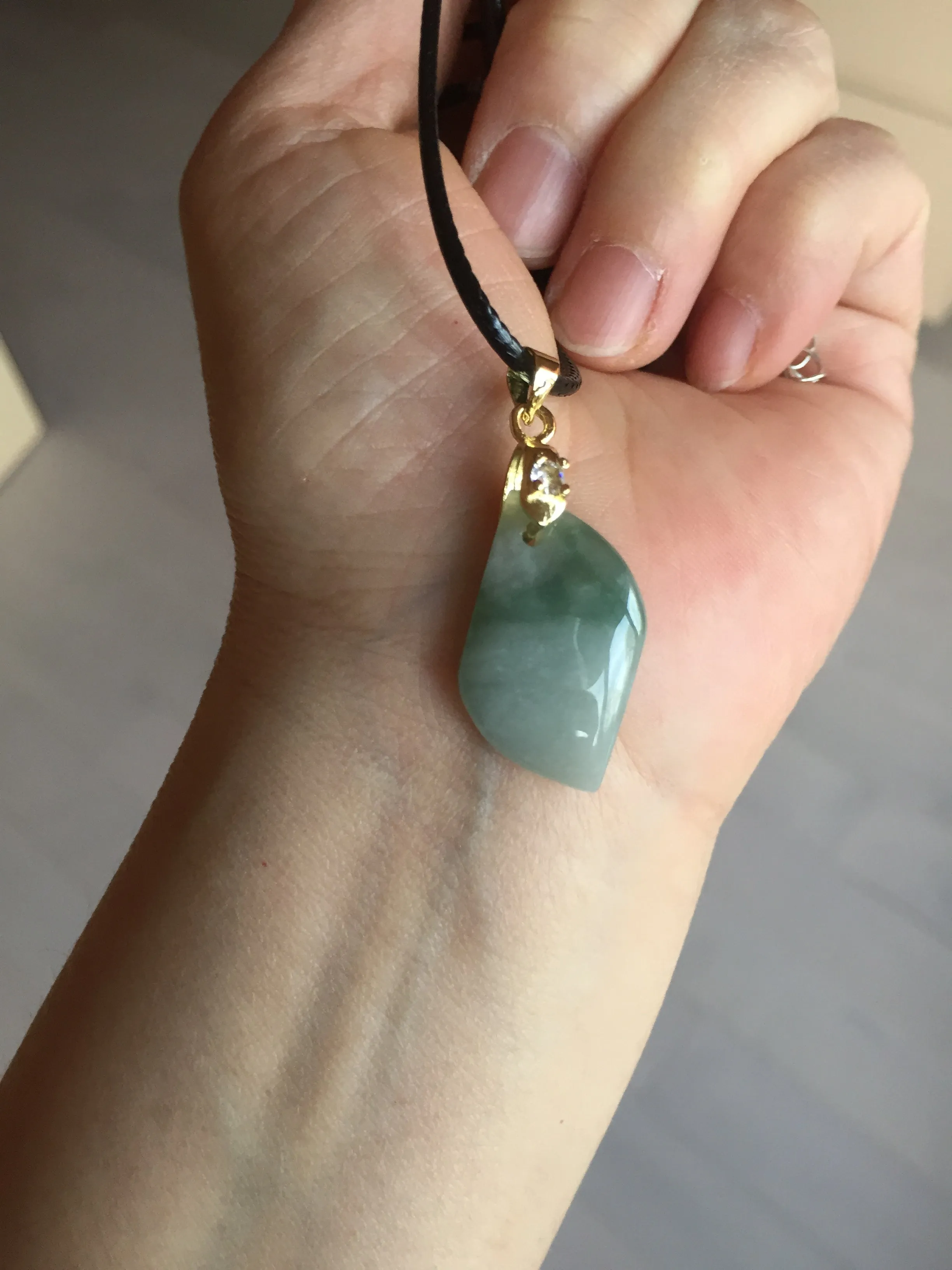 100% natural type A jadeite jade icy watery yellow green black Willow leaf pendant group AX152