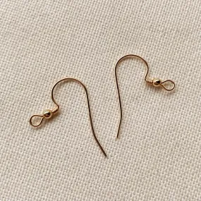 14k Gold Filled Ear Wire with Bead and Coil Earring Component Making