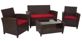 4 Piece Malmo Resin Wicker Conversation Set