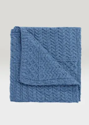 Aran Patchwork Blanket | Denim