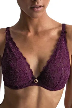 Aubade Rosessence Underwired Triangle Plunge Bra, Berry (HK12-06)