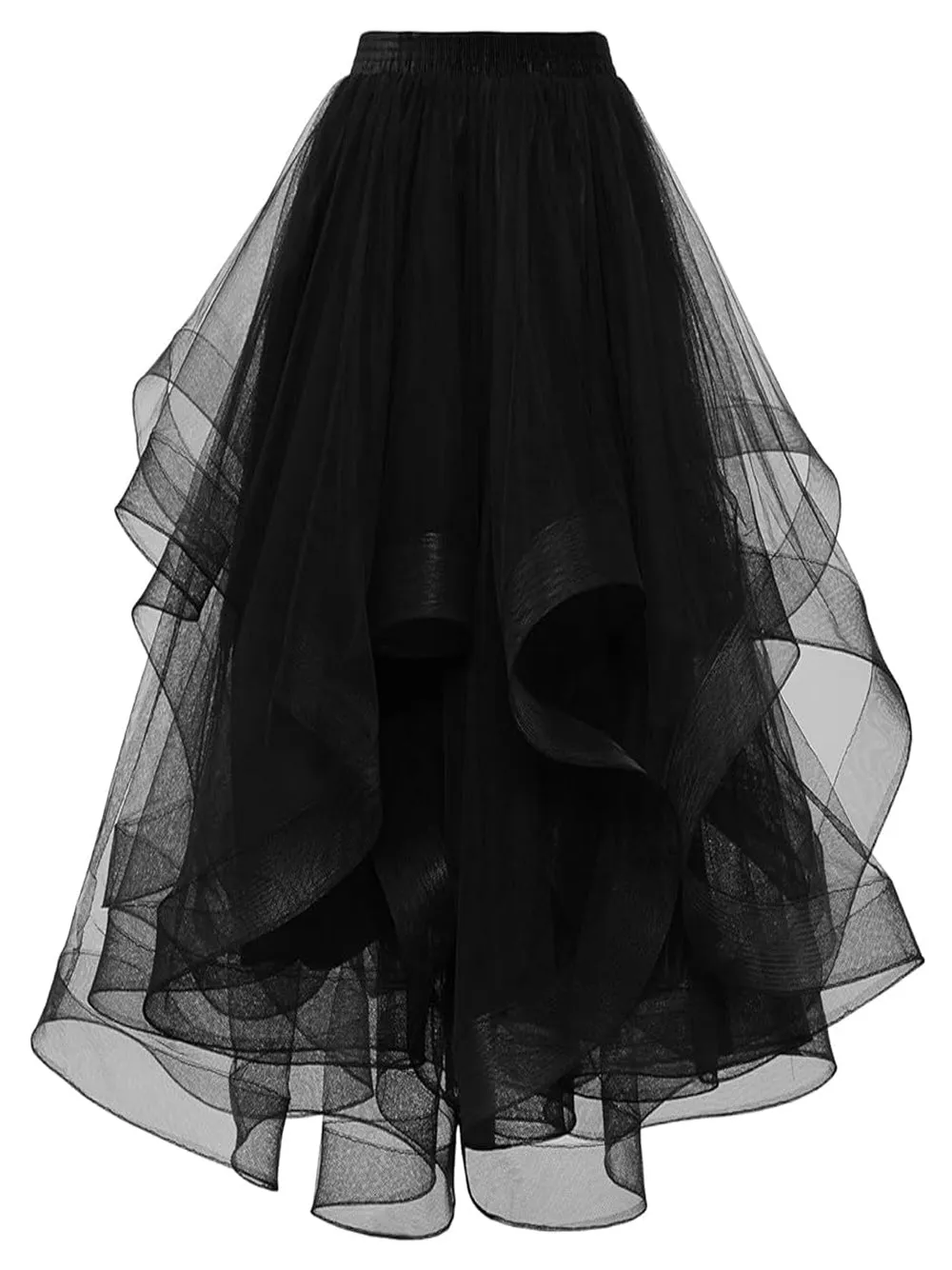 BRELLE Ruffled Tulle Maxi Skirt