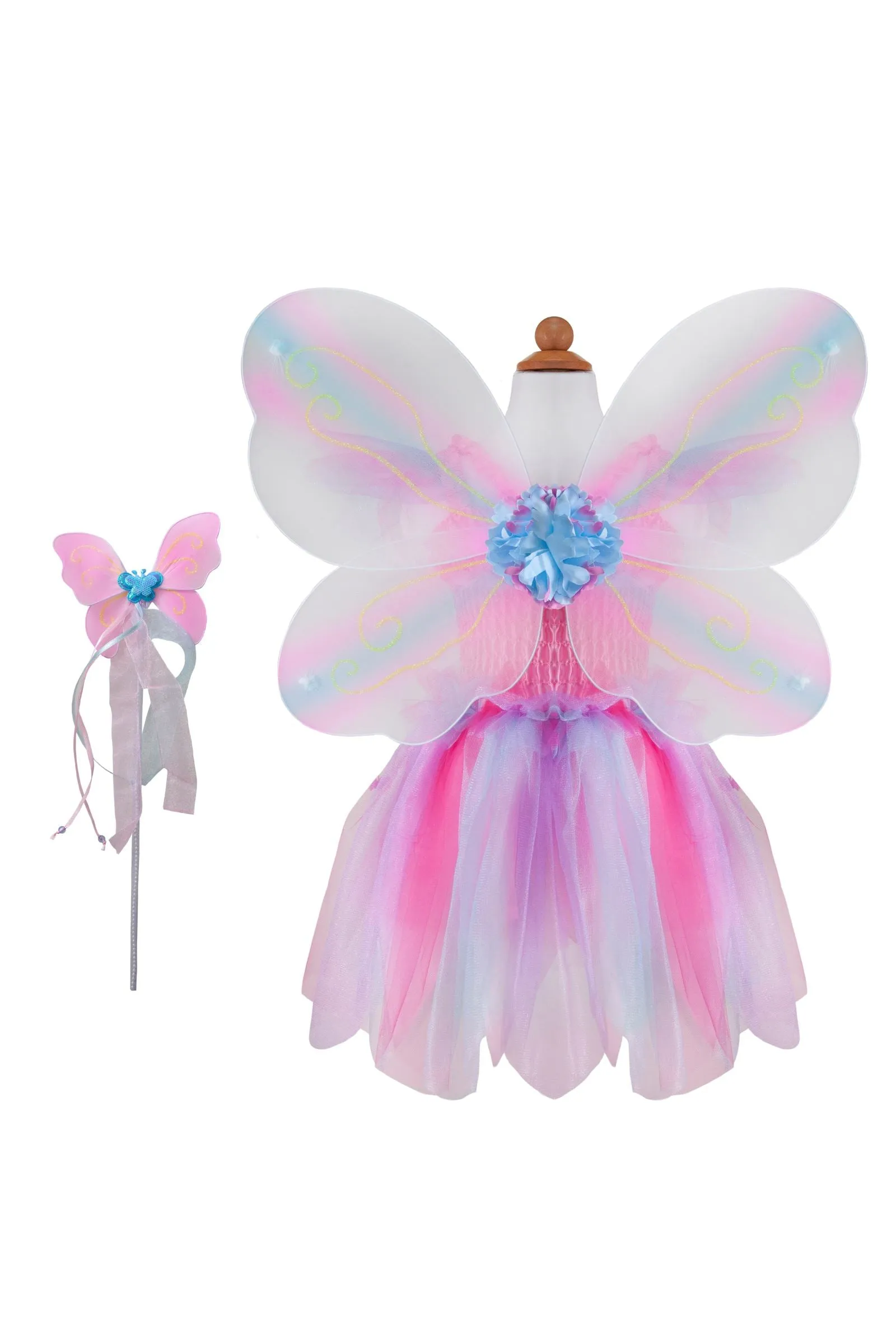 Butterfly Dress w/Wings & Wand | Pink/Multi