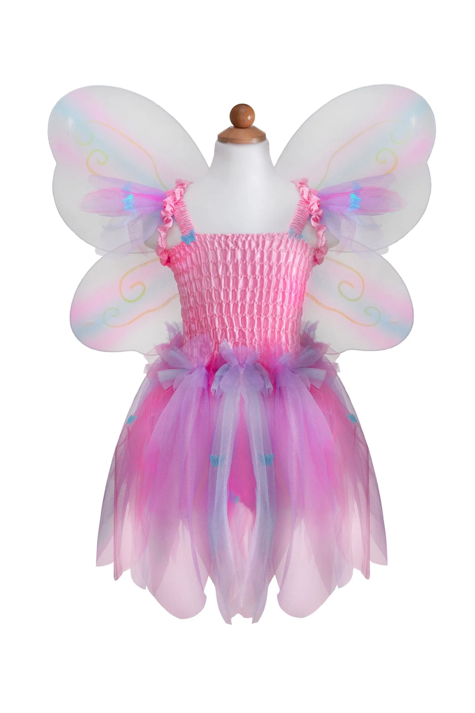 Butterfly Dress w/Wings & Wand | Pink/Multi