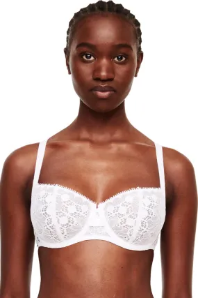 Chantelle Day to Night Lace Unlined Demi Bra, White (C15F5)