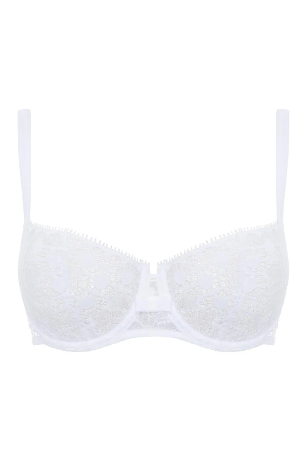 Chantelle Day to Night Lace Unlined Demi Bra, White (C15F5)