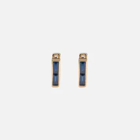 Chubby Sapphire Square Huggie Earrings