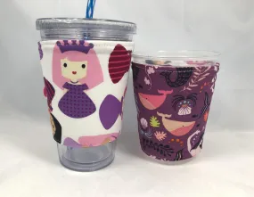 Clearance, Princess Reversible Coffee Cozy, Mermaid Iced Coffee Cup Sleeve, Hot Drink Cozy