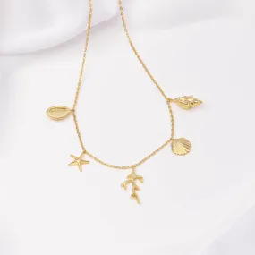 Como Charms Gold Necklace