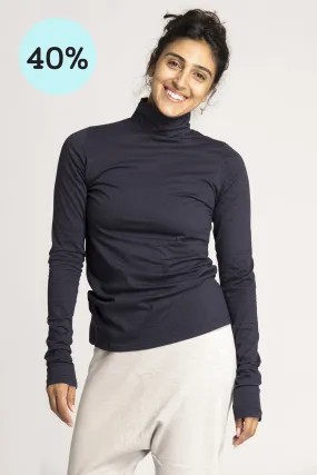 Cotton High Neck Long Sleeve Top