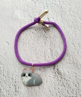 Dani Doe Eyed Cat Corded Slider Bracelet