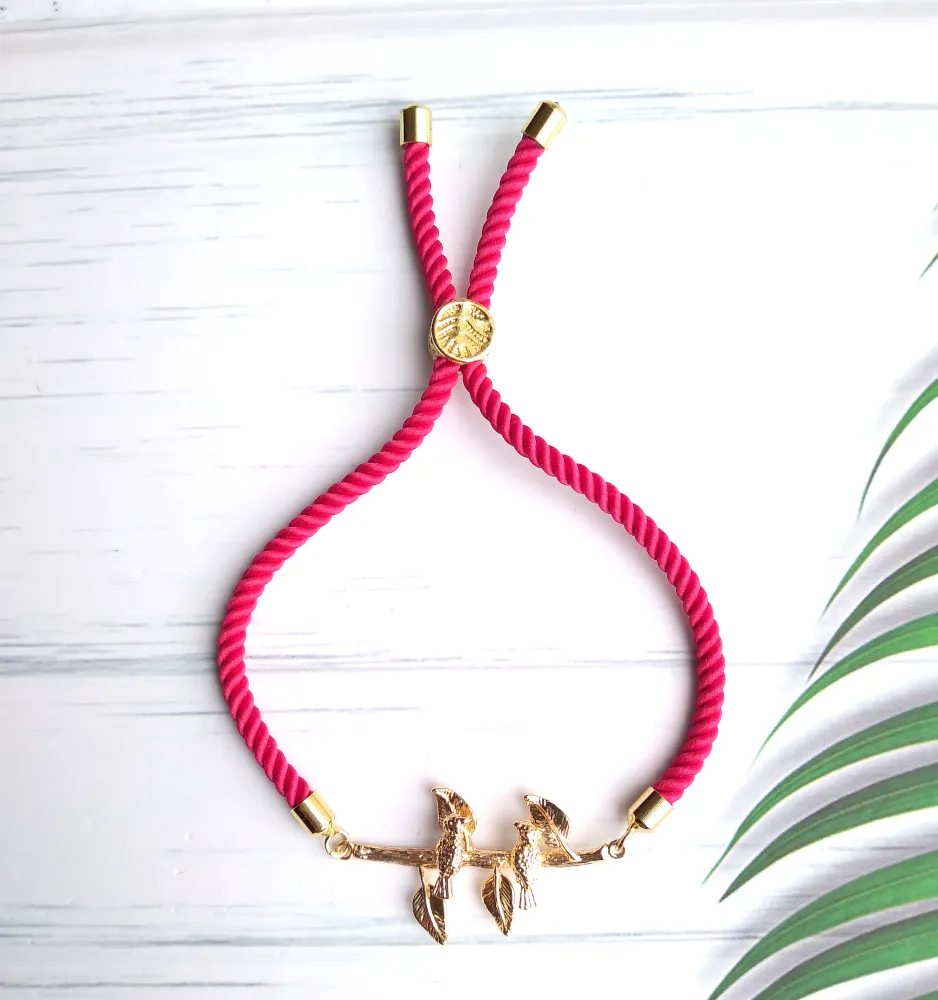 Dani Lovebirds Corded Slider Bracelet