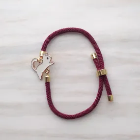 Dani White Cat Corded Slider Bracelet