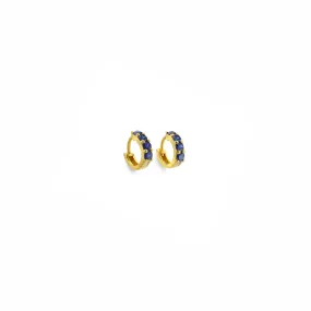 Gold Night Sky Huggie Hoop Earrings - Blue