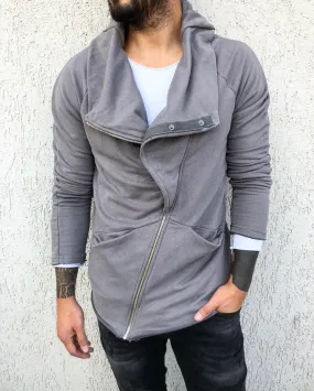 Gray Turtle Diagonal Jacket B301 Streetwear Jacket