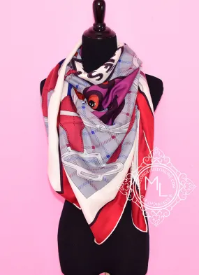 Hermes "Tatersale" Rouge H Cashmere 140 GM Shawl Scarf