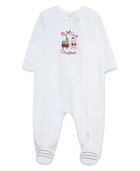 Holly Bear Velour 2-Way-Zip Footie