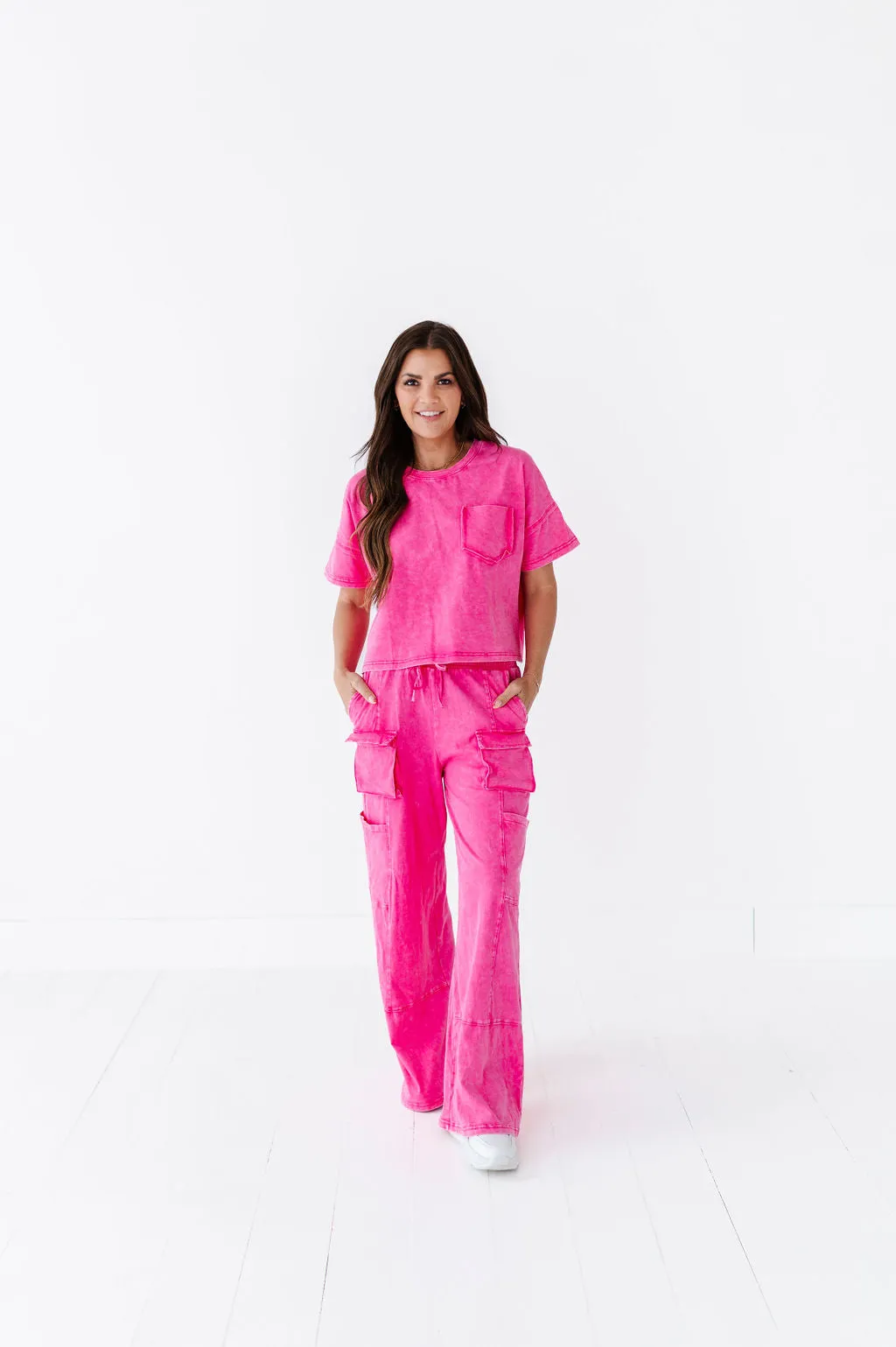 Kynlee Cargo Set in Pink