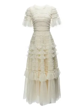 LANTE Ruffle Dress in Ivory