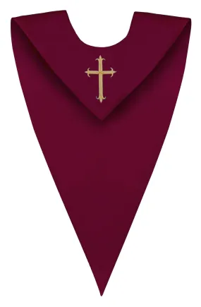 Maroon V-Neck Choir Stole