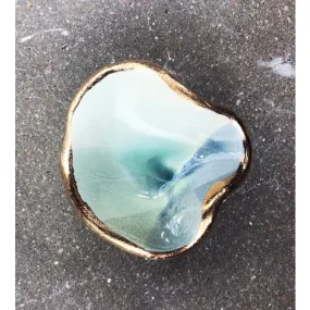 Mermaid Jewelry Dish in Ocean with 22K Gold