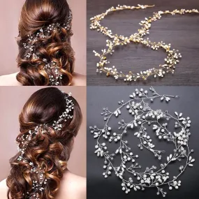 Pearl Tiara Crystal Hairbands Hair Pins Bridesmaid Decoration Hair Accessories Headband Bridal Wedding Jewelry Headwear