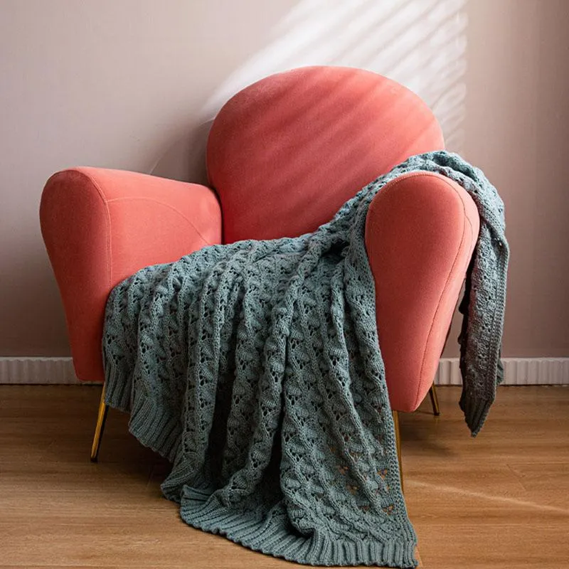 Rectangular Cotton Blankets Throws with Tassel Knitting