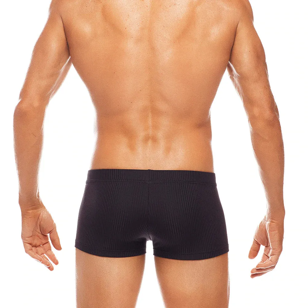 Ribbed Swim Trunk (Black)