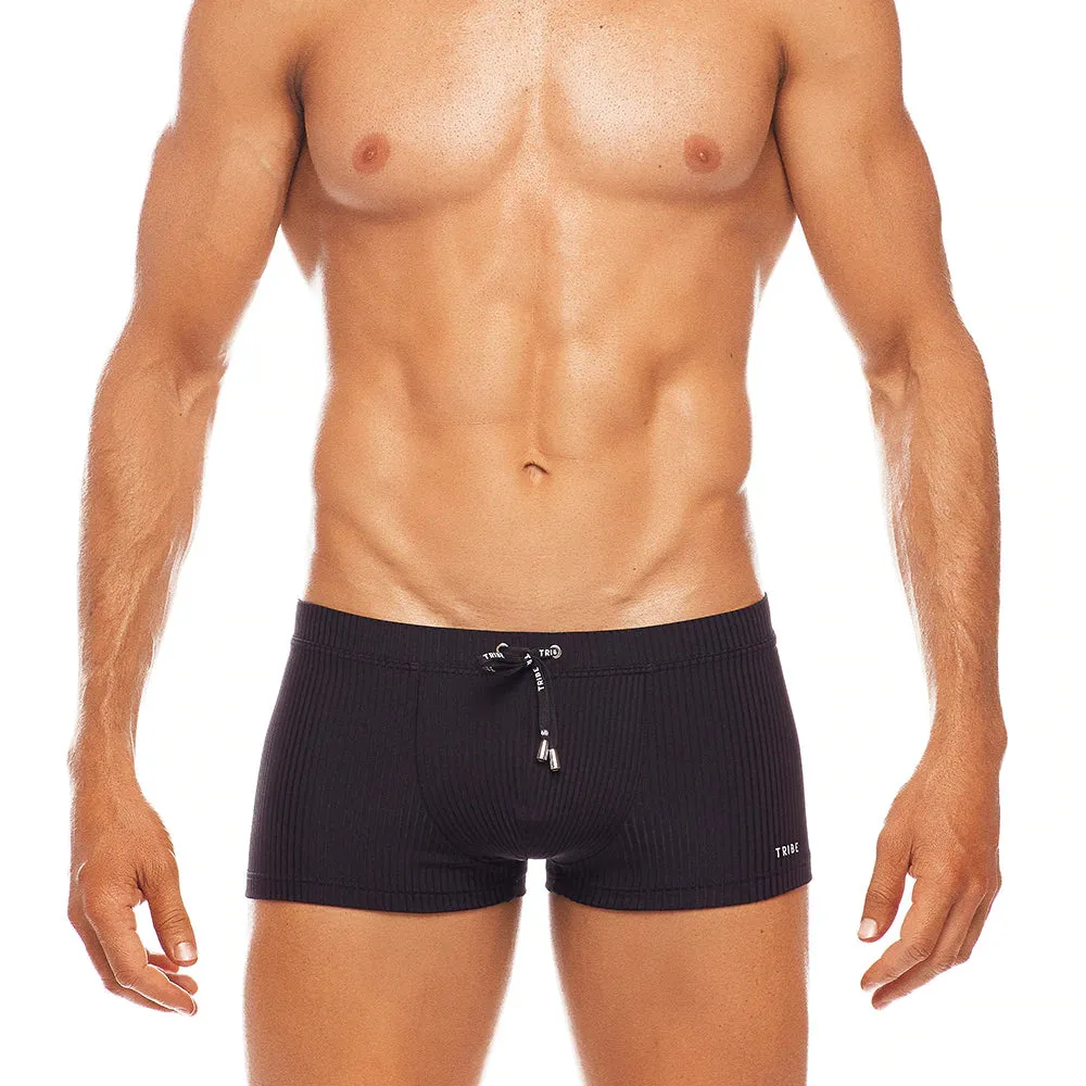 Ribbed Swim Trunk (Black)