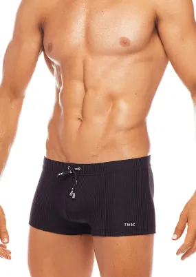 Ribbed Swim Trunk (Black)