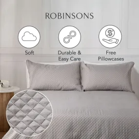 Robinsons Silky Soft Bedspread Set Microfibre Geo Core Collection (Bed Cover, Blanket, Bed Quilt, Comforter)