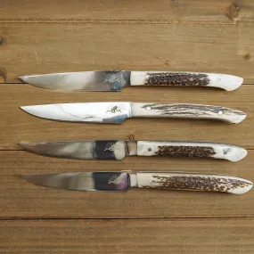 Straight Edge Stag Steak Knife Set