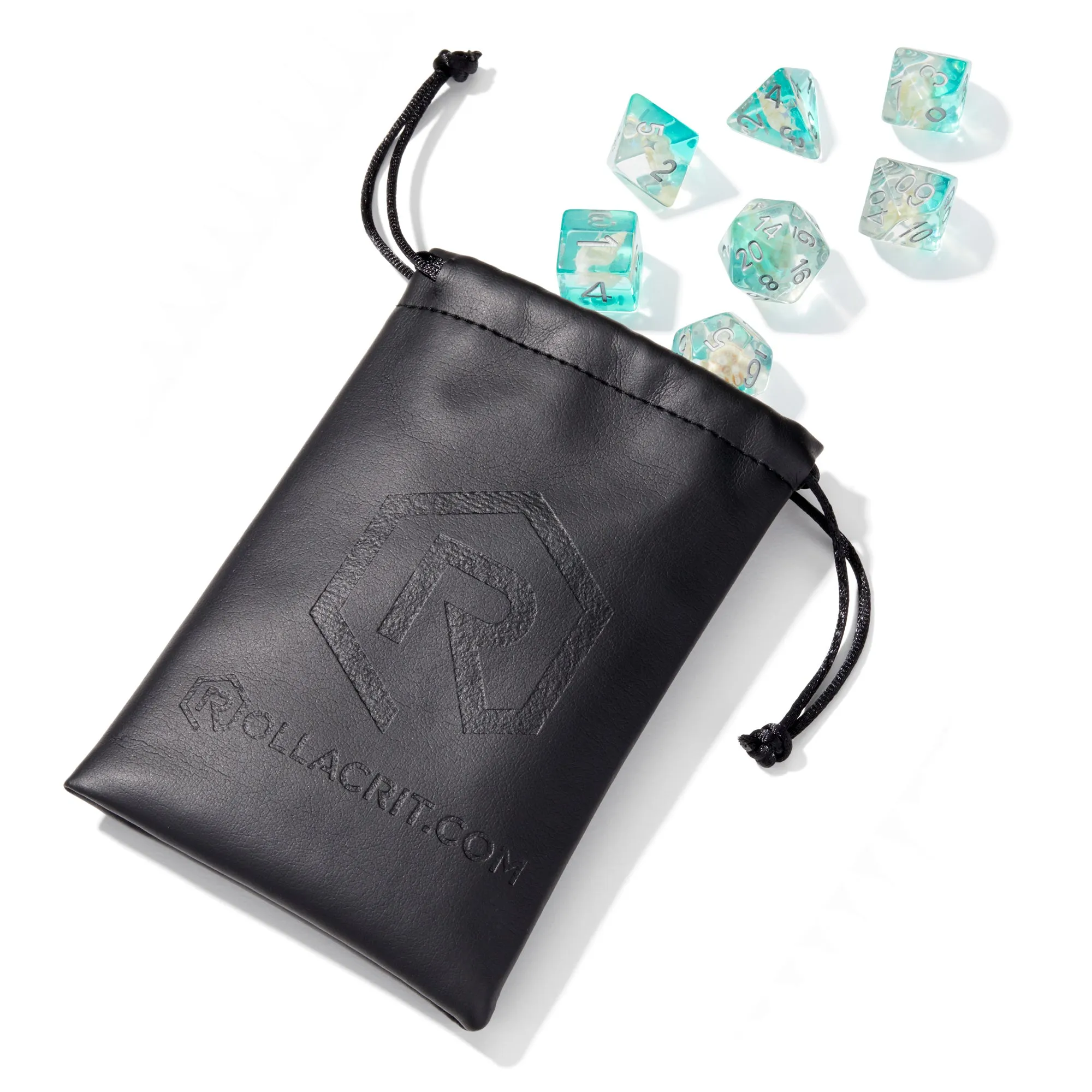 Teal Conch Shell Resin 7pc Dice Set