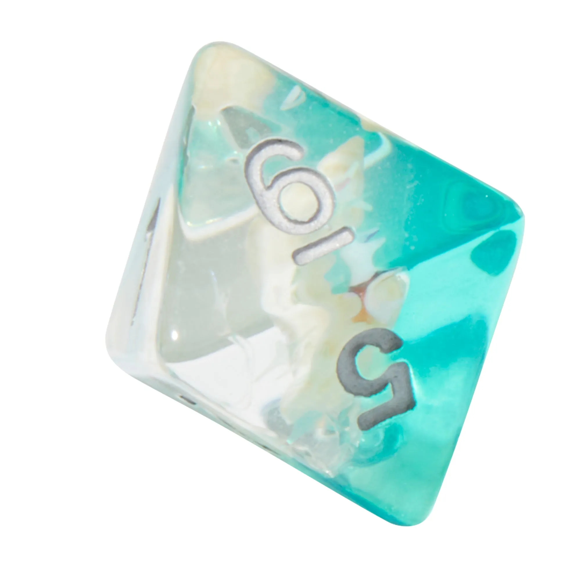 Teal Conch Shell Resin 7pc Dice Set