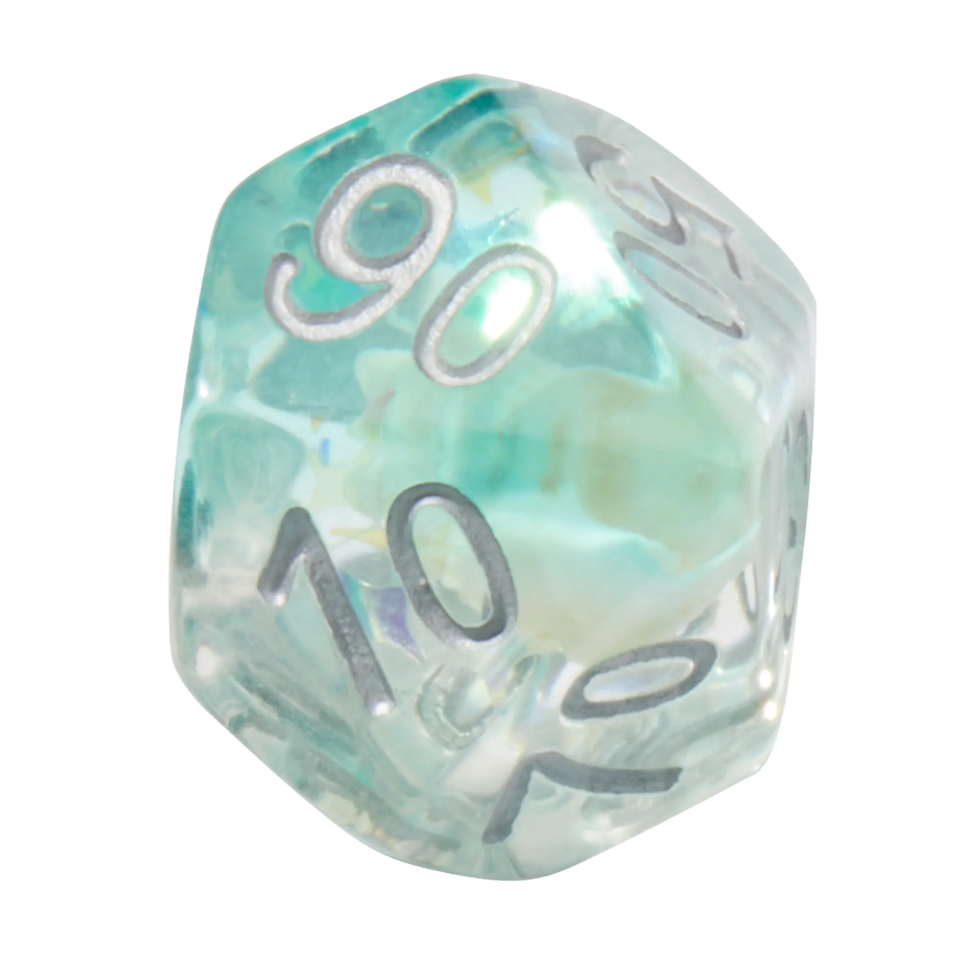 Teal Conch Shell Resin 7pc Dice Set