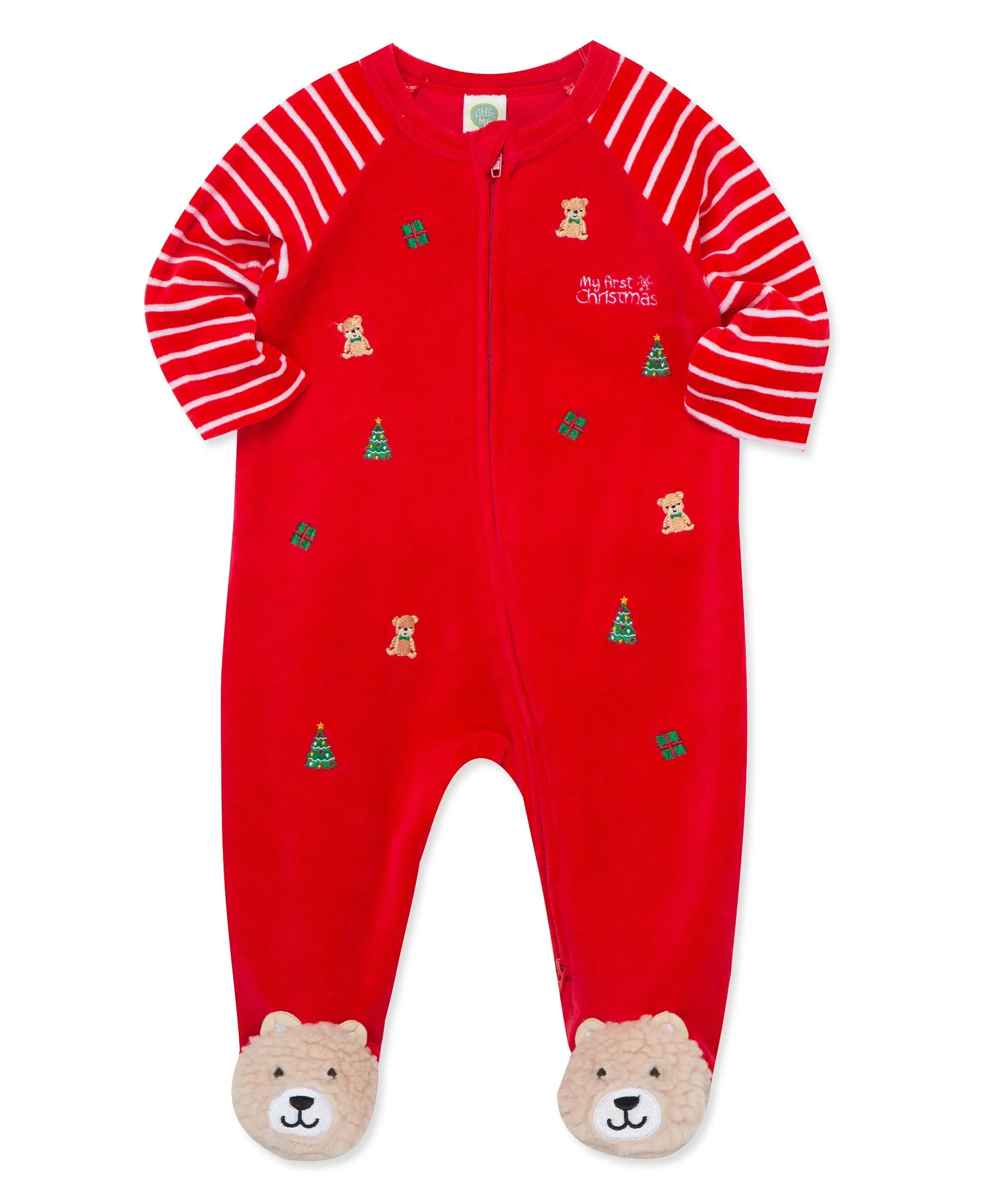 Toy Bear Velour 2-Way-Zip Footie