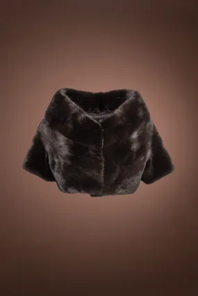 Triangle Shaped Black Mink Fur Shrug